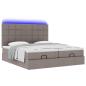 Preview: Ottoman-Bett mit Matratzen & LEDs Taupe 180x200 cm Stoff