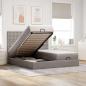 Preview: ARDEBO.de - Ottoman-Bett mit Matratzen & LEDs Taupe 180x200 cm Stoff
