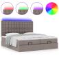 Preview: Ottoman-Bett mit Matratzen & LEDs Taupe 180x200 cm Stoff