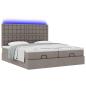Preview: Ottoman-Bett mit Matratzen & LEDs Taupe 180x200 cm Stoff