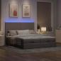 Preview: Ottoman-Bett mit Matratzen & LEDs Taupe 180x200 cm Stoff