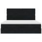 Preview: Ottoman-Bett mit Matratzen & LEDs Schwarz 200x200 cm Samt