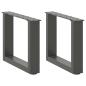 Preview: Couchtischbeine U-Form 2 Stk. Anthrazit 40x(30-31) cm Stahl