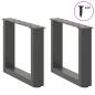 Preview: Couchtischbeine U-Form 2 Stk. Anthrazit 40x(30-31) cm Stahl
