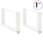 Preview: Couchtischbeine U-Form 2 Stk. Weiß 60x(30-31) cm Stahl