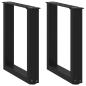 Preview: ARDEBO.de - Couchtischbeine U-Form 2 Stk. Schwarz 28x(42-43) cm Stahl