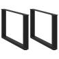 Preview: ARDEBO.de - Couchtischbeine U-Form 2 Stk. Schwarz 60x(42-43) cm Stahl