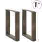 Preview: Couchtischbeine U-Form 2 Stk. Naturstahl 38x(42-43) cm Stahl