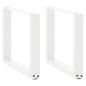 Preview: ARDEBO.de - Couchtischbeine U-Form 2 Stk. Weiß 50x(42-43) cm Stahl