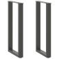 Preview: ARDEBO.de - Konsolentischbeine U-Form 2 Stk. Anthrazit 38x(72-73) cm Stahl