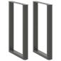Preview: ARDEBO.de - Bartischbeine U-Form 2 Stk. Anthrazit 60x(90-91) cm Stahl