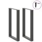 Preview: Bartischbeine U-Form 2 Stk. Anthrazit 60x(90-91) cm Stahl