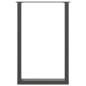 Preview: Bartischbeine U-Form 2 Stk. Anthrazit 60x(90-91) cm Stahl