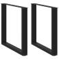 Preview: Esstischbeine U-Form 2 Stk. Schwarz 80x(72-73) cm Stahl