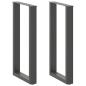 Preview: Bartischbeine U-Form 2 Stk. Anthrazit 40x(90-91) cm Stahl