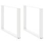 Preview: ARDEBO.de - Esstischbeine U-Form 2 Stk. Weiß 100x(72-73) cm Stahl