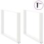 Preview: Esstischbeine U-Form 2 Stk. Weiß 100x(72-73) cm Stahl
