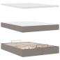 Preview: Ottoman-Bett mit Matratze Taupe 140x190 cm Stoff