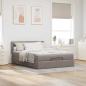 Preview: Ottoman-Bett mit Matratze Taupe 140x190 cm Stoff