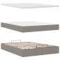 Preview: Ottoman-Bett mit Matratze Taupe 140x190 cm Stoff