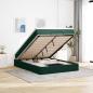 Preview: ARDEBO.de - Ottoman-Bett mit Matratze Dunkelgrün 140x190 cm Samt