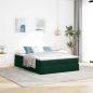 Preview: Ottoman-Bett mit Matratze Dunkelgrün 140x190 cm Samt