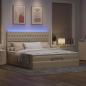Preview: Ottoman-Bett mit Matratze & LEDs Creme 160x200 cm Stoff
