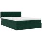 Preview: Ottoman-Bett mit Matratze & LEDs Dunkelgrün 140x190 cm Samt