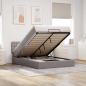 Preview: ARDEBO.de - Ottomanische Bett mit Matratze & LEDs Taupe 140x190 cm Stoff