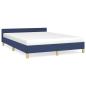 Preview: Bettgestell mit Kopfteil ohne Matratze Blau 140x200 cm Stoff