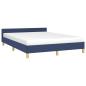 Preview: Bettgestell mit Kopfteil ohne Matratze Blau 140x200 cm Stoff