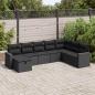 Preview: ARDEBO.de - 8-tlg. Garten-Sofagarnitur mit Kissen Schwarz Poly Rattan