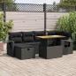 Preview: ARDEBO.de - 8-tlg. Garten-Sofagarnitur mit Kissen Schwarz Poly Rattan