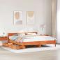 Preview: ARDEBO.de - Massivholzbett ohne Matratze Wachsbraun 160x200 Kiefernholz