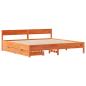 Preview: Massivholzbett ohne Matratze Wachsbraun 160x200 Kiefernholz