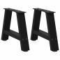 Preview: Couchtischbeine A-Form 2 Stk. Schwarz 50x(30-31) cm Stahl