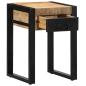 Preview: Beistelltisch 35x35x50 cm Raues Massivholz Mango