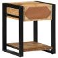 Preview: Beistelltisch 40x40x50 cm Raues Massivholz Mango