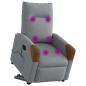 Preview: Massagesessel mit Aufstehhilfe Hellgrau Stoff
