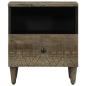Preview: Nachttisch Hellgrau 40x33x46 cm Massivholz Mango