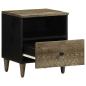 Preview: Nachttisch Hellgrau 40x33x46 cm Massivholz Mango