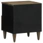 Preview: Nachttisch Hellgrau 40x33x46 cm Massivholz Mango