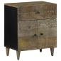 Preview: ARDEBO.de - Nachttisch Hellgrau 50x33x60 cm Massivholz Mango