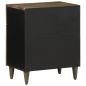 Preview: Nachttisch Hellgrau 50x33x60 cm Massivholz Mango
