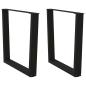 Preview: ARDEBO.de - Esstischbeine V-Form 2 Stück Schwarz 80x(72-73,3) cm Stahl