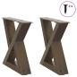 Preview: Couchtischbeine 2 Stk. Naturstahl 40x(30-31,3) cm Stahl