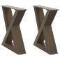Preview: Couchtischbeine 2 Stk. Naturstahl 40x(30-31,3) cm Stahl