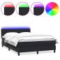 Preview: Boxspringbett mit Matratze & LED Schwarz 160x210 cm Samt