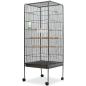 Preview: ARDEBO.de - Vogelkäfig Schwarz 54x54x146 cm Stahl