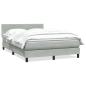 Preview: ARDEBO.de - Boxspringbett mit Matratze Hellgrau 160x210 cm Samt